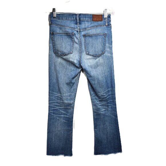 Madewell Cali Demi Boot Cut Denim Buttonfly Comfort Stretch Jeans Chewed Hem - Picture 7 of 9